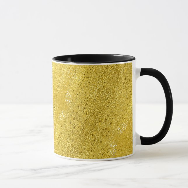 Glam sparkle and shine faux gold pattern mug (Right)