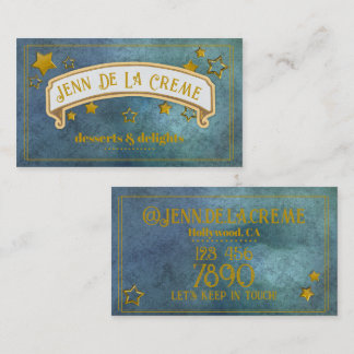 Glam Starry Nights Ocean Vintage Business Card