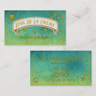 Glam Starry Nights Surf Vintage Business Card