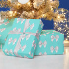 Glam Teal Aqua Blue Tiffany Theme White Bow