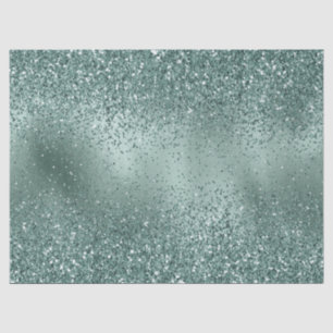 Glam Teal Aqua Pine Green Glitzy Glitter Tissue Paper