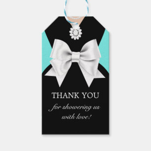 Glam Teal Elegant Tiffany Baby Shower Favour Tags