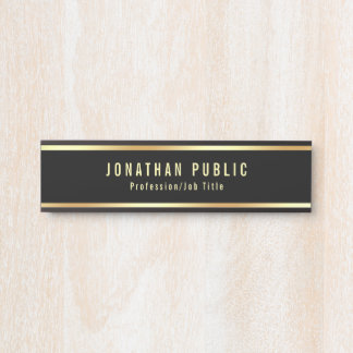 Glam Template Modern Black And Gold Trendy Door Sign
