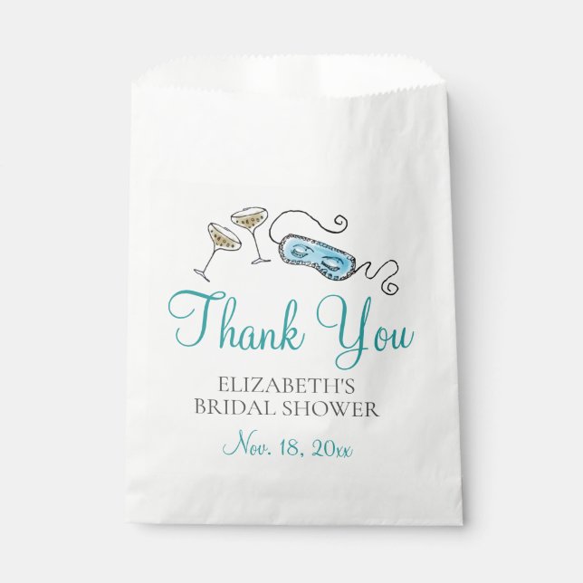 Glam Tiara Cocktail Bridal Shower Cute Retro 1960s Favour Bag (Front)