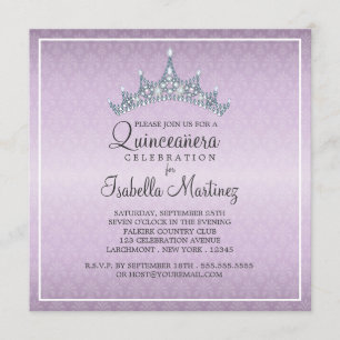 Glam Tiara Quinceanera Celebration Invitation
