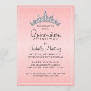 Glam Tiara Quinceanera Celebration Invitation