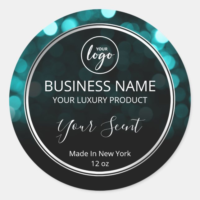 Glam Turquoise And Silver Body Butter Labels (Front)