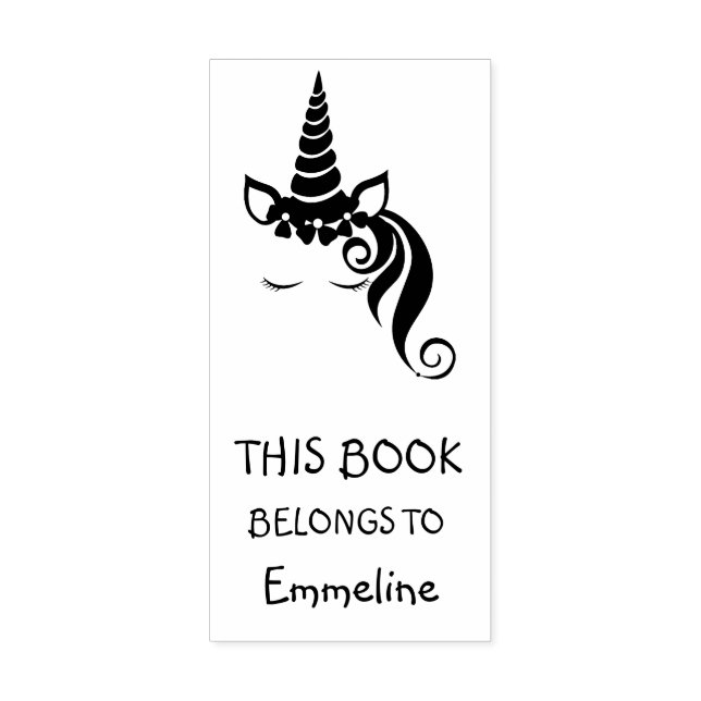 Glam Unicorn Personalised Book Stamp Bookplate (Imprint)