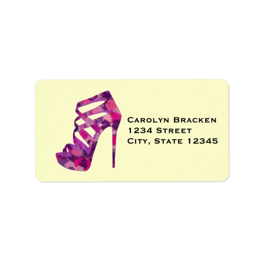 Glam Vintage High Heels Wedding Address Label