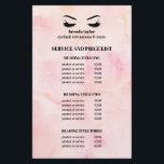Glam watercolor pink  EYELASH SALON SERVICE LIST Flyer<br><div class="desc">Eyelash Extensions price list a perfect way to show your services and and pricing. Includes four customizable headings and body text fields, and space for your business contact information along the bottom. To adjust layout, enter your text and then use the Customize function to change positioning and font sizes.are perfect...</div>