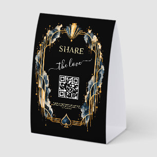 Glam Wedding Share The Love Photo QR Code Sign