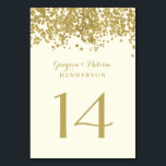 Glam Wedding Table Number | Chic Faux Gold Foil<br><div class="desc">This glamourous, Art Deco style wedding table number features a faux gold foil decoration along the top, pretty script calligraphy, vintage typography, and an ivory background. Customise the name and table number, add the card to your cart individually, and repeat as needed. The faux foil, name, and table numbers appear...</div>