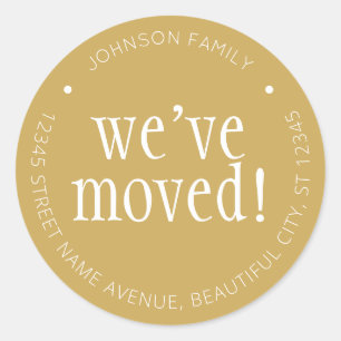 Glam We've Moved Chic Faux Gold New Address Label
