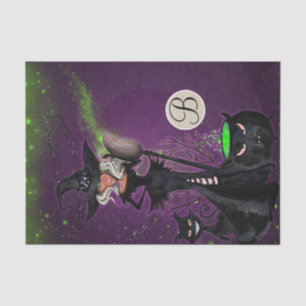 Glam Witch Halloween Monogram Letter Initial Tissue Paper