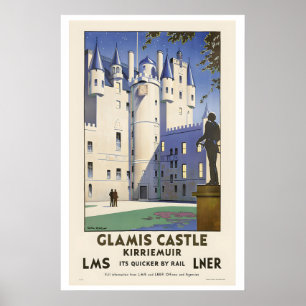 Glamis Castle Kirriemuir Scotland Vintage Travel Poster