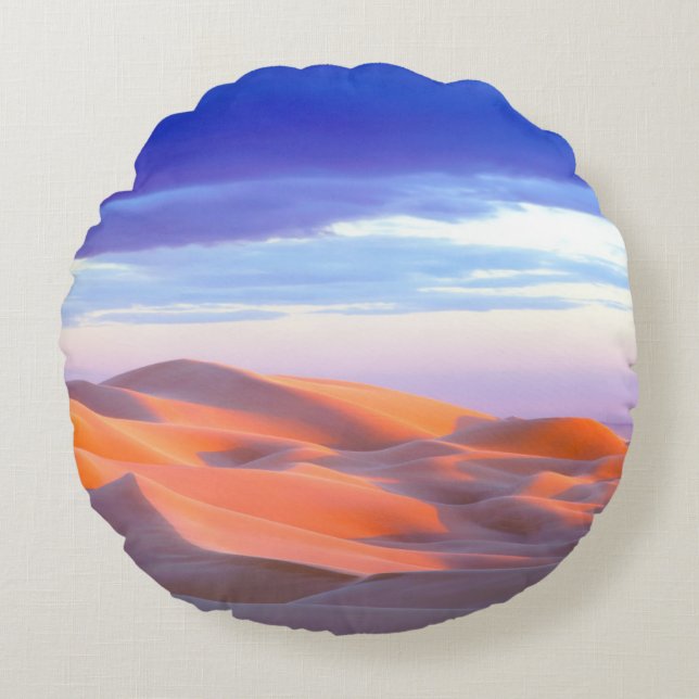 Glamis Sand Dunes at sunset Round Cushion (Front)