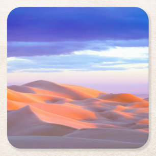 Glamis Sand Dunes at sunset Square Paper Coaster