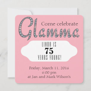 Glamma bling custom invitation