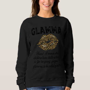 Glamma Definition Grandma Leopard Lips Kiss Mother Sweatshirt