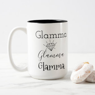 Glamma Diamond Modern Trendy Two-Tone Coffee Mug