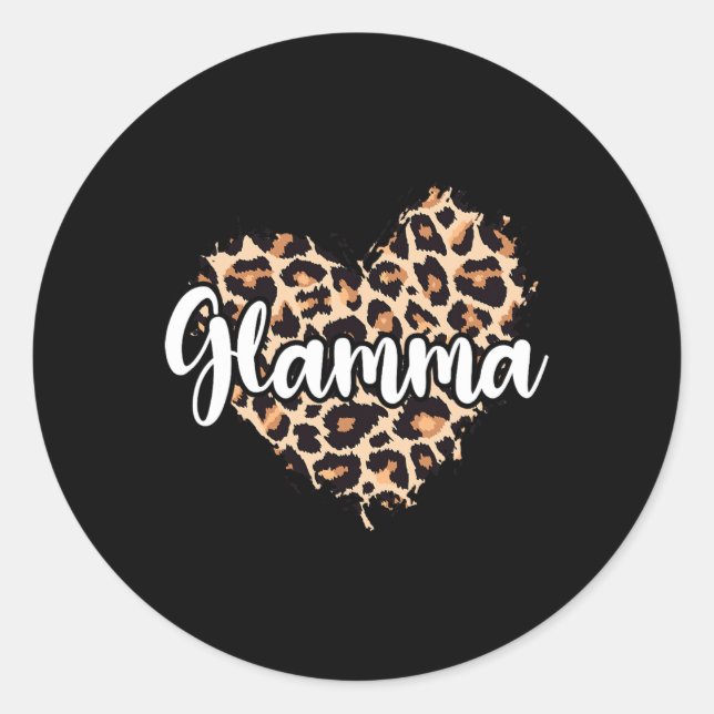 Glamma Leopard  Classic Round Sticker (Front)