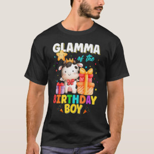 Glamma Of The Birthday Boy Cow Farm Animals Family T-Shirt