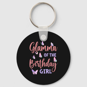Glamma of the birthday girl butterfly family key ring