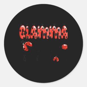 Glamma of The Little Lady Birthday Girl Ladybug Classic Round Sticker