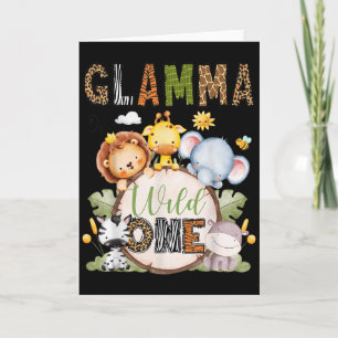 Glamma Of The Wild One 1st Birthday Boy Jungle Saf Card