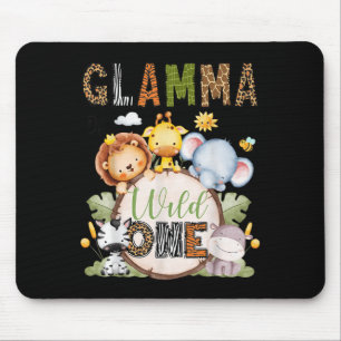 Glamma Of The Wild One 1st Birthday Boy Jungle Saf Mouse Pad