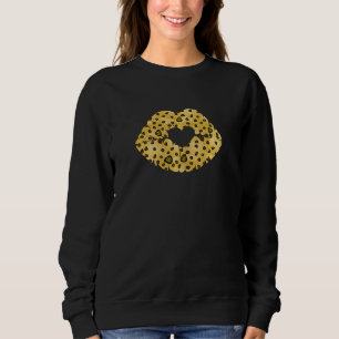 Glamnu Chocolate Chip Cookie Lips Graphic Women Gi Sweatshirt