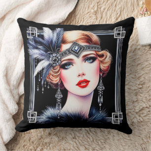Glamorous Art Deco Flapper Cushion