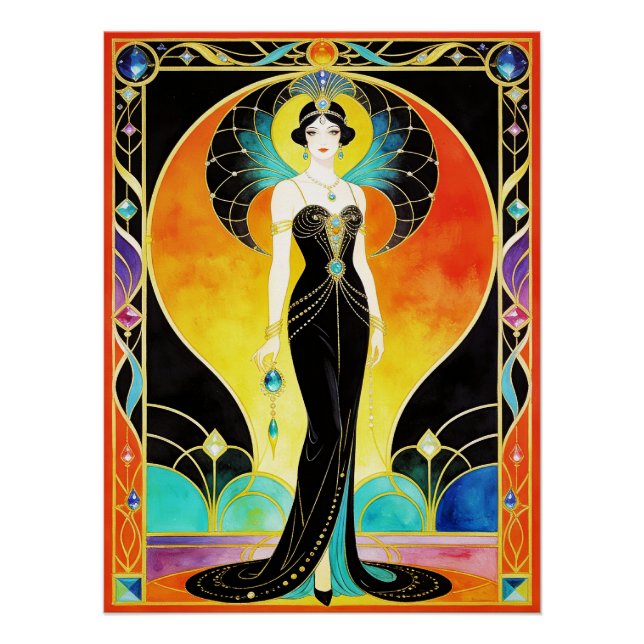 Glamorous Art Deco Siren (2) Poster (Front)