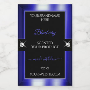 Glamorous Black Blue Shiny Brilliant Product Label