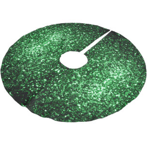 Glamorous Dark Green glitter sparkles Brushed Polyester Tree Skirt