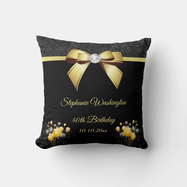 Glamorous Elegance Birthday Party Cushion (Front)