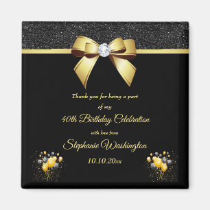 Glamorous Elegance Birthday Thank You Favor Magnet