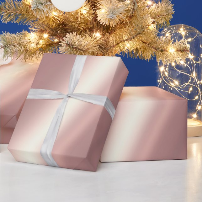 Glamorous Elegant Template Rose Gold Gift Wrapping Paper (Holidays)