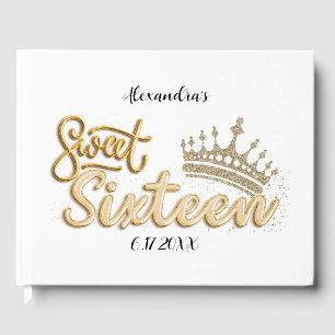 Glamorous Girly Sparkle Sweet Sixteen Keepsake Guest Book