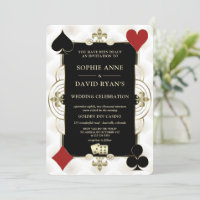 Glamorous Gold Casino Vegas Poker Wedding 