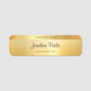 Glamorous Gold Elegant Hand Script Name Template Tag