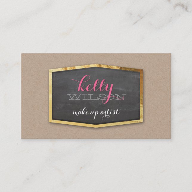 GLAMOROUS gold foil elegant eco natural kraft Business Card (Front)