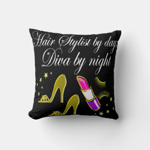 GLAMOROUS GOLD HAIR STYLIST AND HAIR DRESSER CUSHION