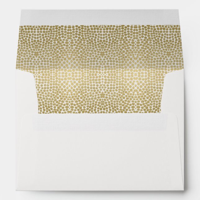 GLAMOROUS GOLD WHITE DOTS MOSAIC MONOGRAM ENVELOPES (Back (Bottom))