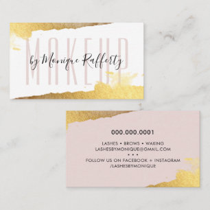 GLAMOROUS LUXE stylish faux gilded gold blush pink Business Card