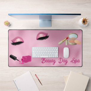 Glamorous Pink Foil Girly Personalized Desk Mat