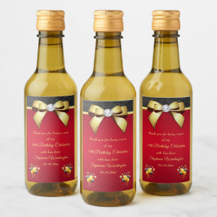 Glamorous, Romantic Elegance Birthday Wine Label