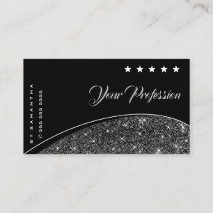 Glamorous Silver Glitter Shimmer Spark Luxurious Business Card