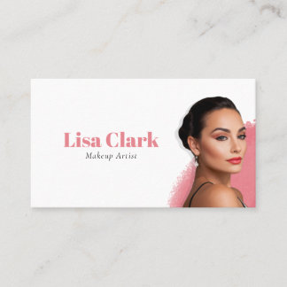 Glamorous Soft Pink Beauty Makeup Artist Business Card