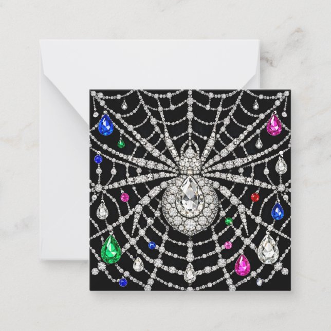 Glamorous Spider Bejewelled Diamond design  Card (Front)